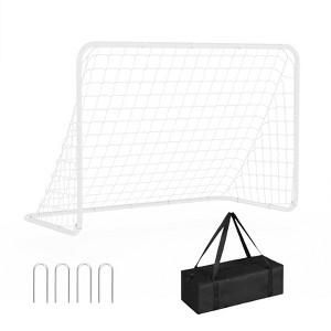 6/12x4/6 Ft 2-in-1 Soccer Trainer – Rebound Net & Goal Combo w/Ultra-Responsive Net & Steel Frame, for Football Passing, Shooting and Practice - 1 of 4