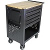 4-Drawer Rolling Tool Chest, Heavy Duty Metal Tool Cart with Wooden Top & Adjustable Shelf, Mobile Workshop Organizer for Garage/Workshop, Black - 4 of 4