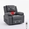 Oversized Massage Recliner Chair for Adults,PU Leather Recliner Chairs Single Sofa with Vibration Massage and Heating,Side Pocket for Living Room - 4 of 4
