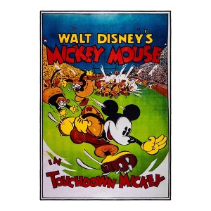 4"x6" Disney Classic Comic Mickey Mouse Touchdown Digital Printed Kids' Area Rug: Polyester Low Pile Accent for Bedroom - 1 of 4