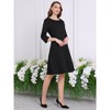 Hobemty Women's Peter Pan Collar 3/4 Sleeve A Line Elegant Wear-to-Work Dress - 3 of 4