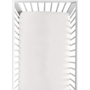 Sweet Jojo Designs Gender Neutral Baby Fitted Crib Sheet Desert Sun Collection Solid Off White - 1 of 4