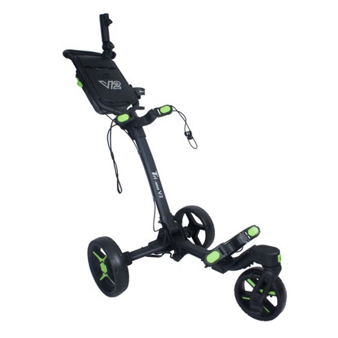 Axglo V2 Golf Push Cart - 3-wheel - Patented 1-step Folding System ...