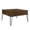NicBex Retro Square Solid Wood Coffee Table with Storage Drawers & Metal Legs,Modern Side Table for Living Room,Apartment,31.5" - 2 of 4