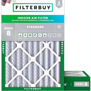 Filterbuy 14x18x4 Air Filter (2-Pack), Pleated MERV 8 Dust Defense Replacement HVAC AC Furnace Filters (Actual Size: 13.50 x 17.50 x 3.63) - 1 of 4
