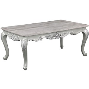 Melrose Traditional Style Coffee Table Made with wood in Silver Finish - 1 of 1