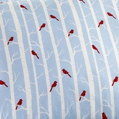Queen Blue Cotton Polyester Flannel Deep Pocket Sheet Set