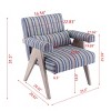 Accent Chairs On Sale Mid-Century Modern Reading Chair With Pillow Upholstered Lounge Arm Chair With Solid Wood Frame-Cuddlewood - 4 of 4