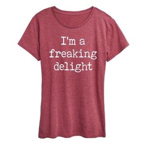 Women's - Instant Message - Im A Freaking Delight Short Sleeve Graphic T-Shirt - 1 of 4