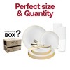 Smarty Had A Party White w/ Gold Rim Organic Plastic Wedding Set - 60 Sets - 3 of 4