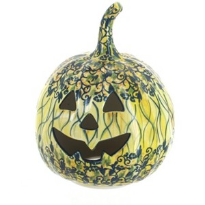 Blue Rose Polish Pottery L021 Manufaktura Small Pumpkin Luminary - 1 of 2