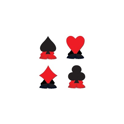 Beistle 4 1/2" Card Suit Playmates Red/Black 12/Pack 57479