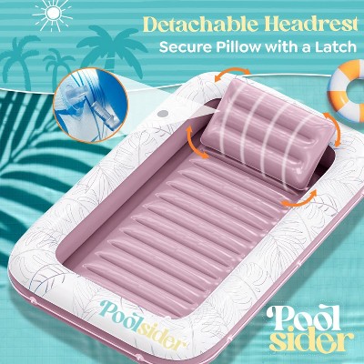 POOLSIDER Inflatable Tanning Pool Lounger | Large Inflatable Tanning Bed for Adults | Tanning Float