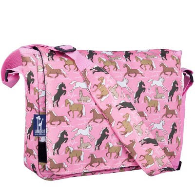 Wildkin Horses in Pink 13 Inch x 10 Inch Messenger Bag