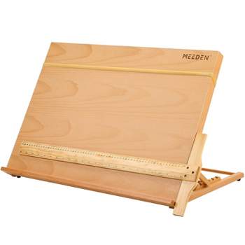 MEEDEN Large Studio Artist Drawing & Sketching Board, A2 Sketchboard, Beginners & Artist-Wood Desktop Easel Board with T-Square, 25-5/8"X19"