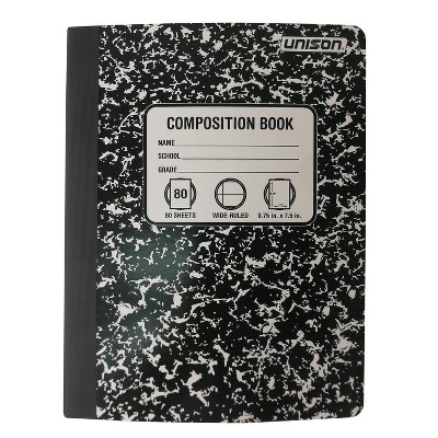 Photo 1 of Wide Ruled Solid Composition Notebook Black - Unison 20 PCK