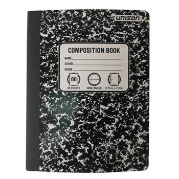 Wide Ruled Solid Composition Notebook Black - Unison
