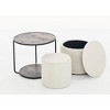 Lyngins Storage Ottoman and Table Set,3 PCS Multi-functional Combination Set with Drum Stool,Table,Ottoman for Living Room,Bedroom - 4 of 4