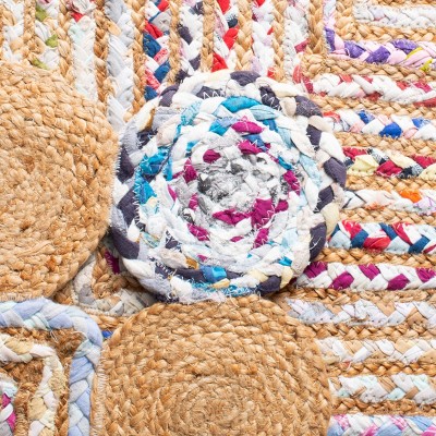 Coastal Charm Multicolor Cotton Hand-Knotted Rug - 27" x 12"