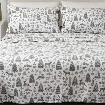 Printed Velvet Plush Fleece Sheet Set - Great Bay Home