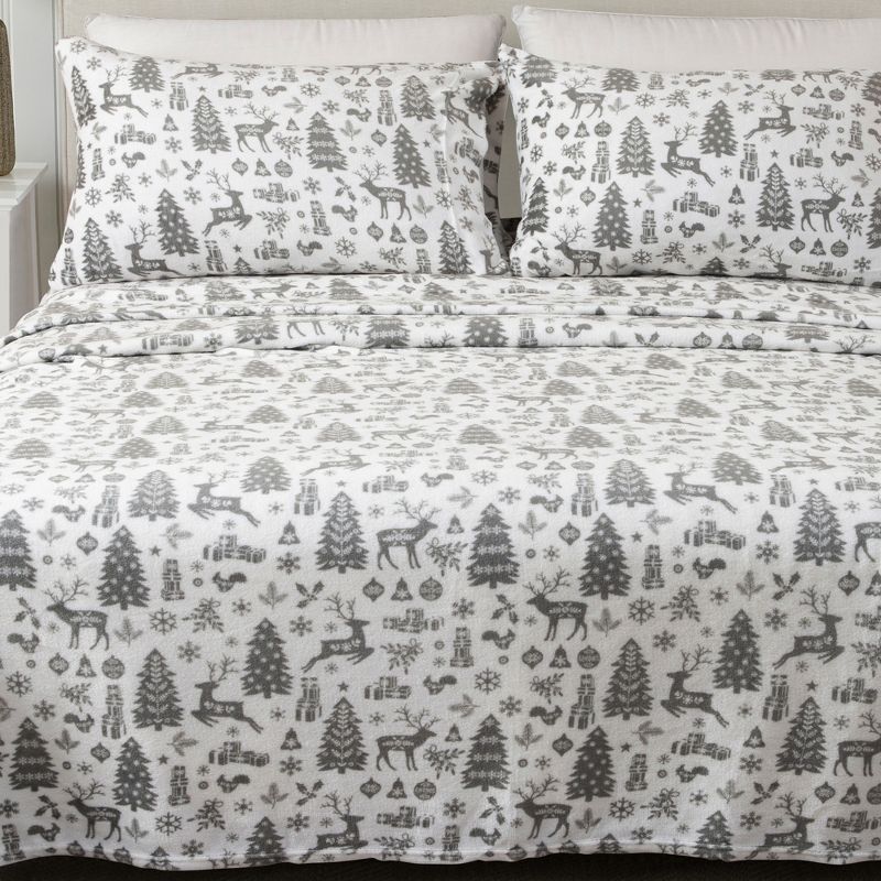 Printed Velvet Plush Fleece Sheet Set - Great Bay Home, 1 of 9