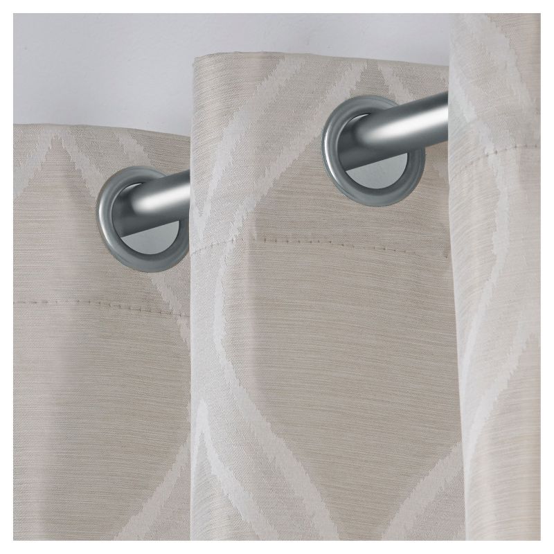Montrose Ogee Geometric Textured Linen Jacquard Grommet Top Window Curtain Panel Pair - Exclusive Home&#153;, 3 of 7