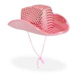 Zodaca Pink LED Light Up Cowboy Hat for Girls and Women (Adult Size)
