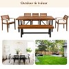 ELJGET 7 Piece Outdoor Wood Dining Set, Patio Dining Table with Bench & Chairs for 7-8 Persons, Garden Club Dining Set for Backyard, Natural - 3 of 4