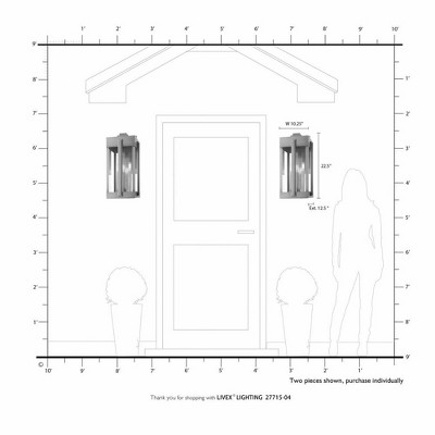 Black Brass Lantern Sconce with Clear Glass