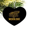 Wichita State Secondary Logo Heart Love Wood Christmas Tree Holiday Ornament - 2 of 3