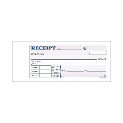 Adams Receipts Book 2.75 L x 7.19 W 250 266890