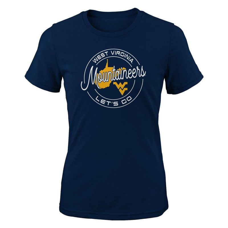 NCAA West Virginia Mountaineers Girls&#39; Short Sleeve Crew Neck T-Shirt, 1 of 2