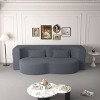 Okak Modern Convertible Sectional Sofa Couch Floor Sofa with 2 Pillows Teddy Fabric Upholstered Sofa Folding Mattress No Assembly Required, Gray - 2 of 4