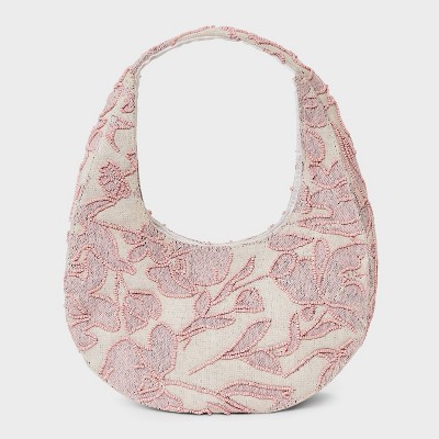 Mini Beaded Crescent Handbag - A New Day™