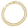 Steeltime unisex sterling silver diamond cut curb link chain bracelet. Color Options: Silver, Gold, Two-Tone - 2 of 3