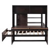 PAGED Simple Wooden Bunk Bed Loft Bed with Desk, Twin over Full Bed Frame with Storage Shelves, Ladder and Guardrail for Kids, Teens, Adults - 3 of 4