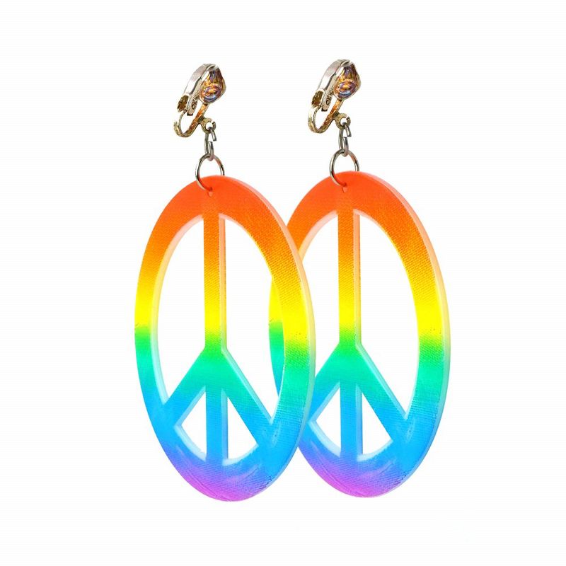 Skeleteen Peace Sign Earrings  - Colorful, 2 of 5