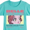 Girls' - Disney - Belle Don't Judge A Book Fitted Short Sleeve Graphic T-Shirt - 2 of 4