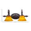 Toltec Lighting Elegante 2 - Light Vanity in  Dark Granite with 7" Firré Saturn Shade - 2 of 2