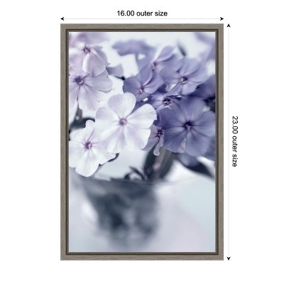 Violet Hydrangea Closeup Canvas Print with Gray Frame