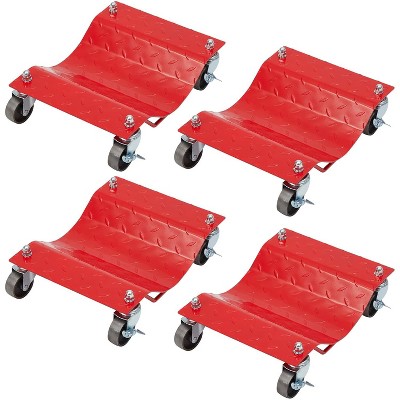 Acekool 6000 lbs Wheel Dolly Set, Heavy Duty Car Tire Dolly Cart with 3" Swivel Casters, Lock Brake, for Cars, Trucks, Trailers, Motorcycles, Black