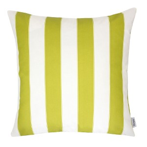 TopComfy Support Pillow Outdoor and Indoor Stripe Pillow with Weather Resistant Fabric for Patio, Green, 17"*17"*10" - 1 of 4