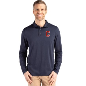Cleveland Guardians1 Cutter & Buck Coastline Epic Comfort Recycled Mens Long Sleeve Polo - 1 of 1