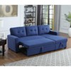 ROOMTEC Convertible Sleeper Sectional Sofa, L-shaped Corner Couch with Pullout Bed, Upholstered Sofa Bed w/Storage Chaise - 2 of 4
