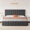 Queen Linen Upholstered Platform Bed Frame with 4 Storage Drawers, Adjustable Headboard - 3 of 4