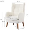Modern Accent Chair with Curved Armrests and Birch Wood Legs, Upholstered Teddy Fabric Chair for Living Room, Bedroom, or Study-Tanpinhause - 4 of 4