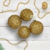 Northlight Geometric Glittered Mercury Glass Ball Christmas Ornaments - 3" (80mm) - Gold  - 4ct - 2 of 4