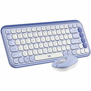 Logitech POP ICON COMBO, Bluetooth Keyboard and Mouse Combo, Comfortable Typing, Programmable Keys and Buttons, Quiet Clicks (Lilac & Off-white) - 1 of 4