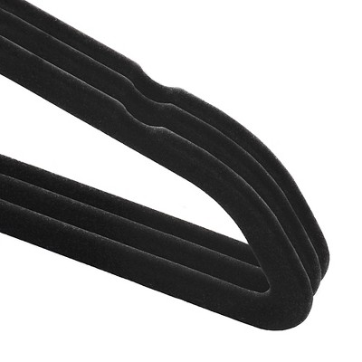 Black Velvet Non-Slip Baby Clothing Hangers, Set of 100