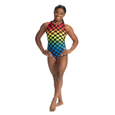 Gk Elite Girls' Simone Biles Leotard - Red/white/blue Starburst : Target